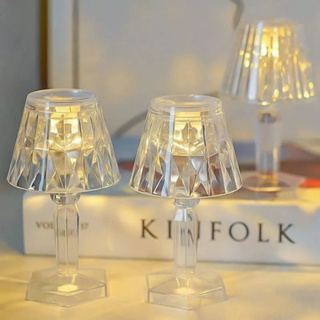 Kit Mini Abajur Acrílico Transparente Luminária LED Decoração Mesa de Centro Estante  - perfeito para lembrancinhas em Oferta na Shopee