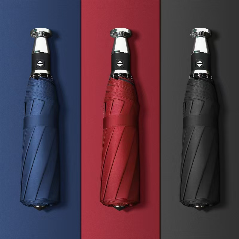 Guarda- chuva Abre Fecha Automático Varetas Aço Contra Vento 100cm Impermeável Unissex