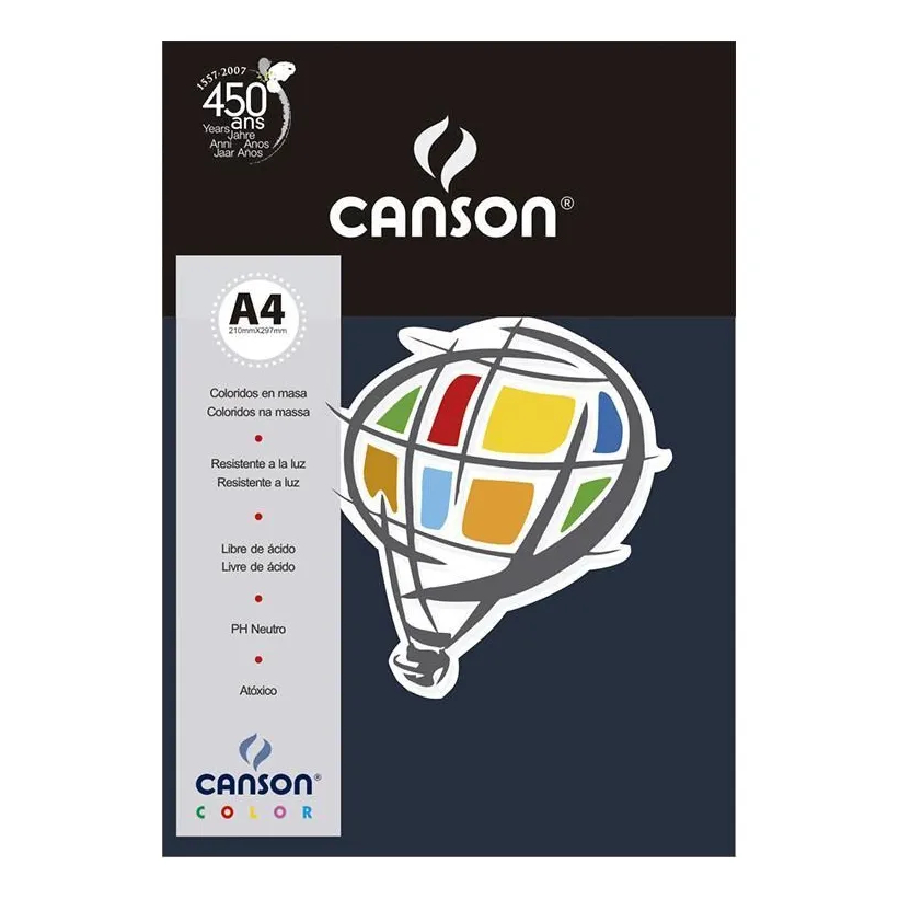 Pape Color Canson A4 120g 15 Folhas Azul Marinho Ref 6666122 Azul Lisa