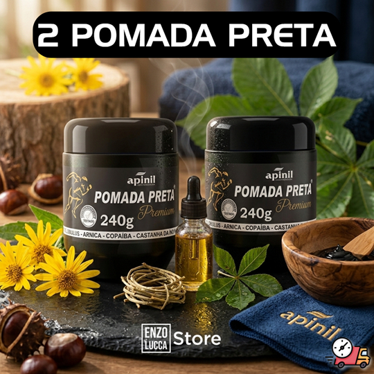 Pomada Preta Premium 240gr apinil 2un em Oferta na Shopee