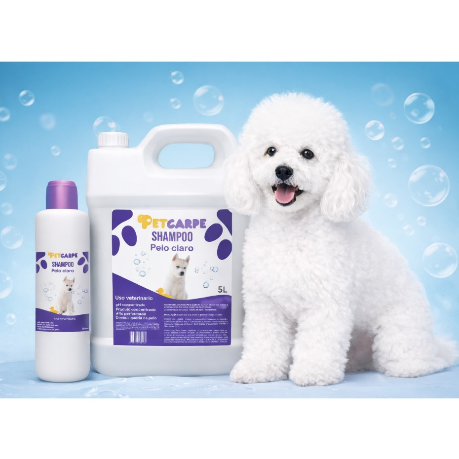 Shampoo Pelos Claros Brancos matizador Violeta Branquedor Matizador Pet Carpe para caes e gatos pets