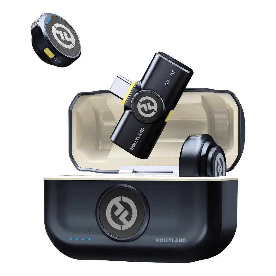 Hollyland Lark M2 Microfone Lapela Sem Fio, Compatível com Android, IPhone 15, Cancelamento de Ruído