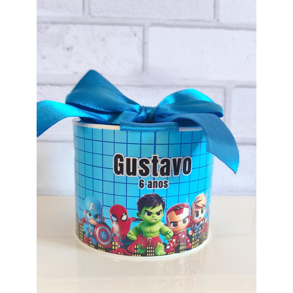 Kit Tubolatas personalizadas 5x6 - Lembrancinha de Aniversário Heróis da Marvel / Diversos temas, Maternidade, Chá de be
