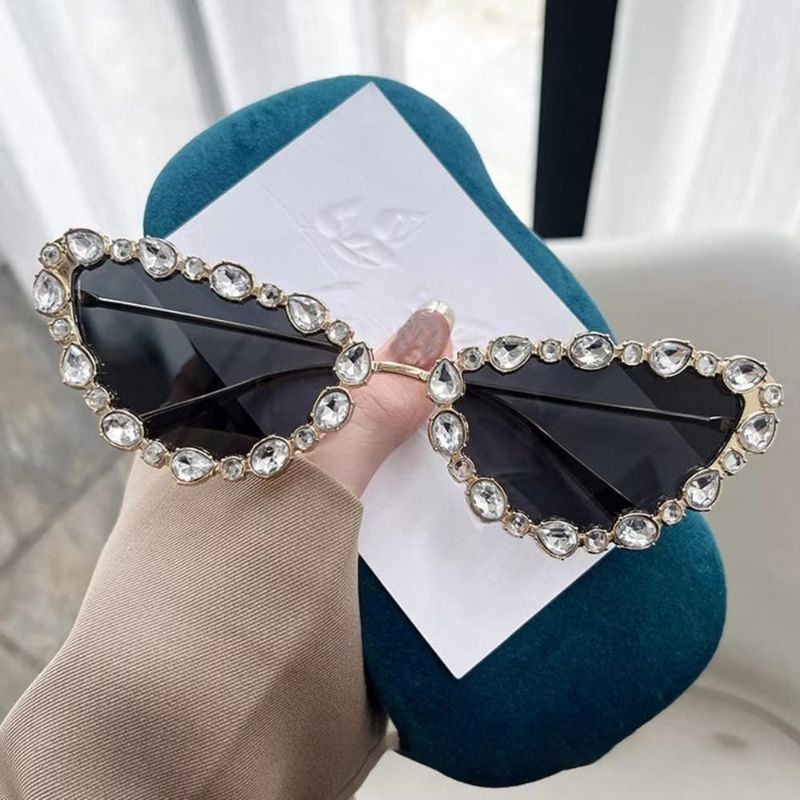 óculos de diamante modelo gatinho luxuoso
