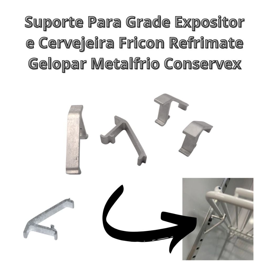 08 Suportes Para Grade Expositor e Cervejeira Fricon Refrimate Gelopar Metalfrio Conservex em Oferta na Shopee