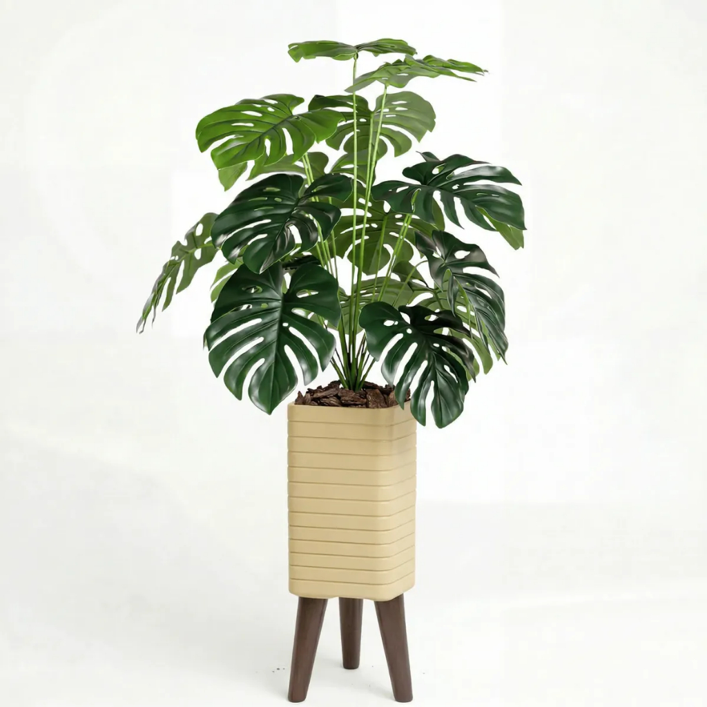 Arvore Artificial Mosntera Enfeite Grande Com Vaso Tripé Decoração Moderna Sala Estar e Jantar, Quarto Escritório em Oferta na Shopee