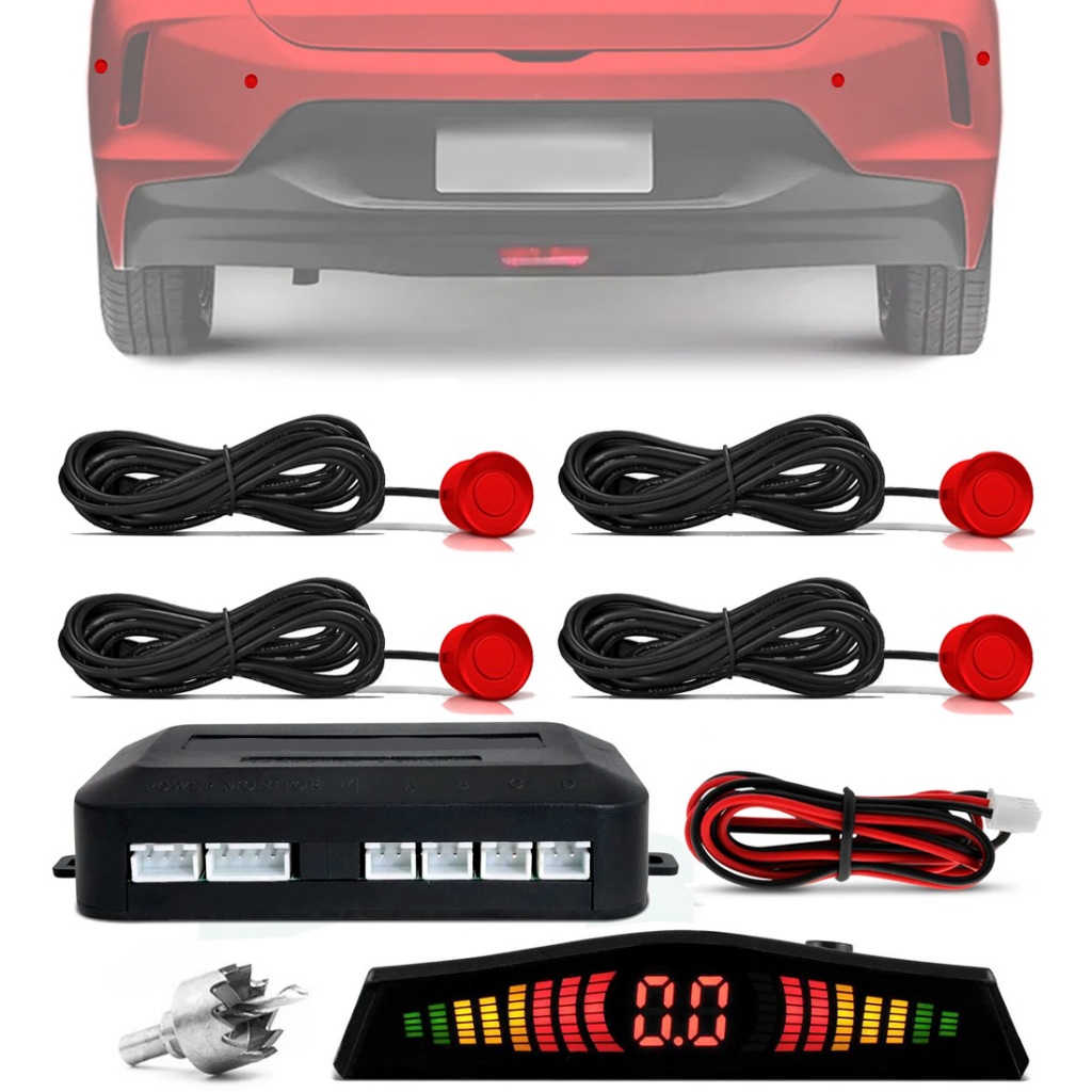 Sensor de Estacionamento Vermelho Capsula 22mm