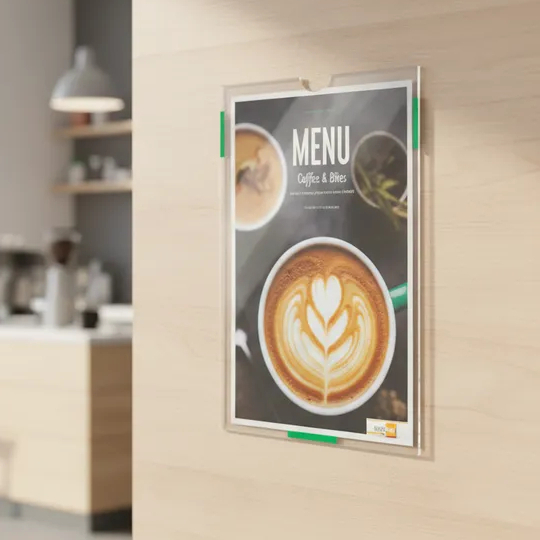 Suporte Parede para Folha Tamanho A4 e A5 em Acrílico Para Parede, Quadro, Portas entre outros