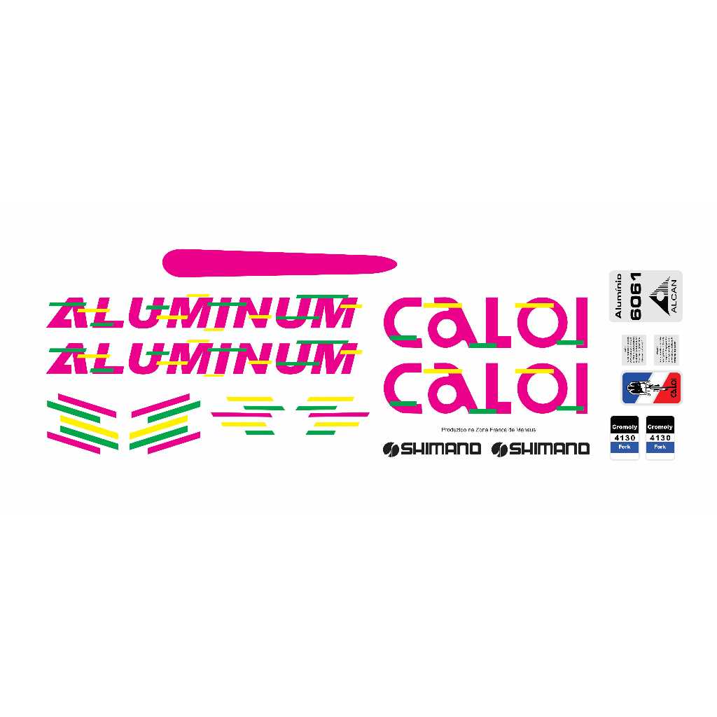 Adesivos Bicicleta Caloi Aluminum 1989 Rosa