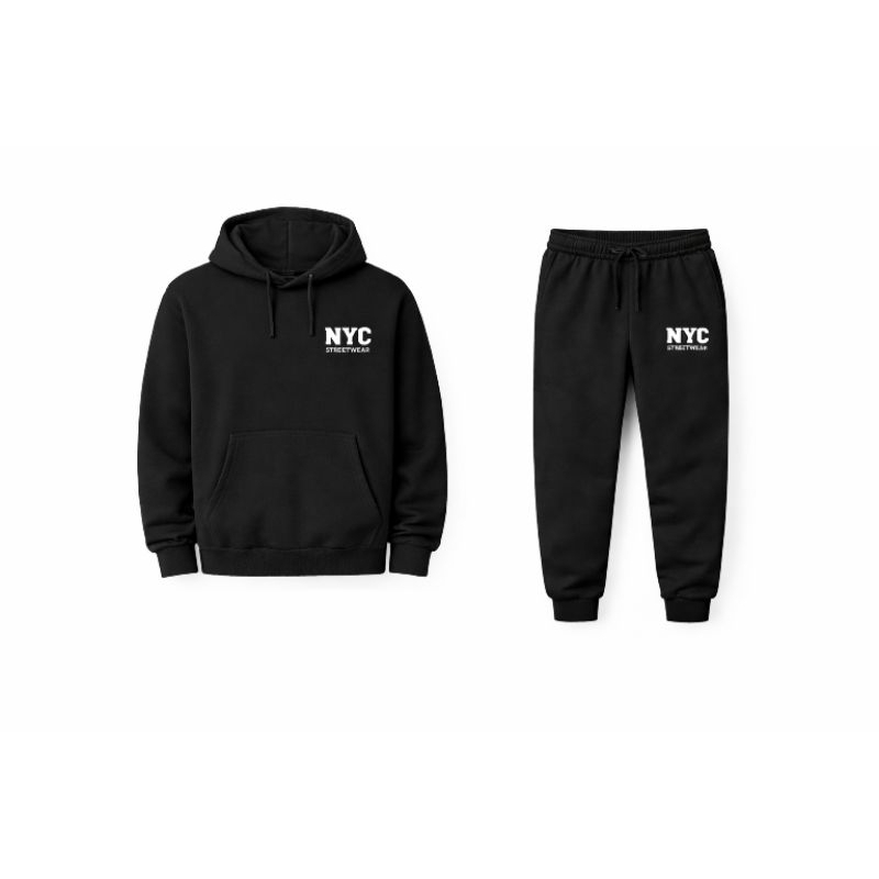 Conjunto Moletom Masculino Canguru + Calça Moletom Estampada Confortável Inverno Streetwear