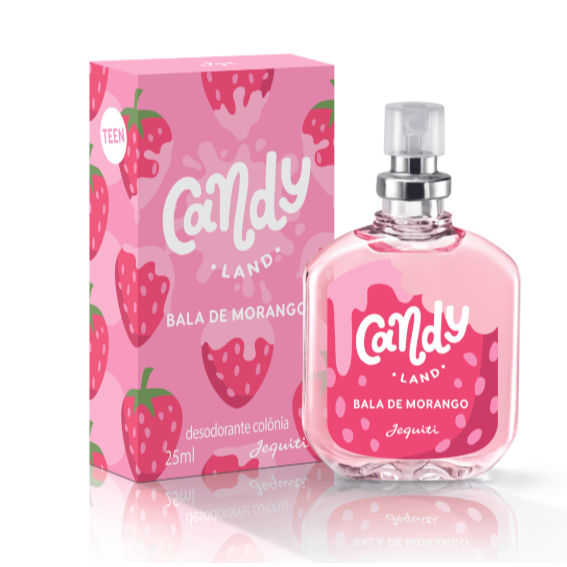 Desodorante Colônia Candy Land Bala De Morango, 25 ml jequiti