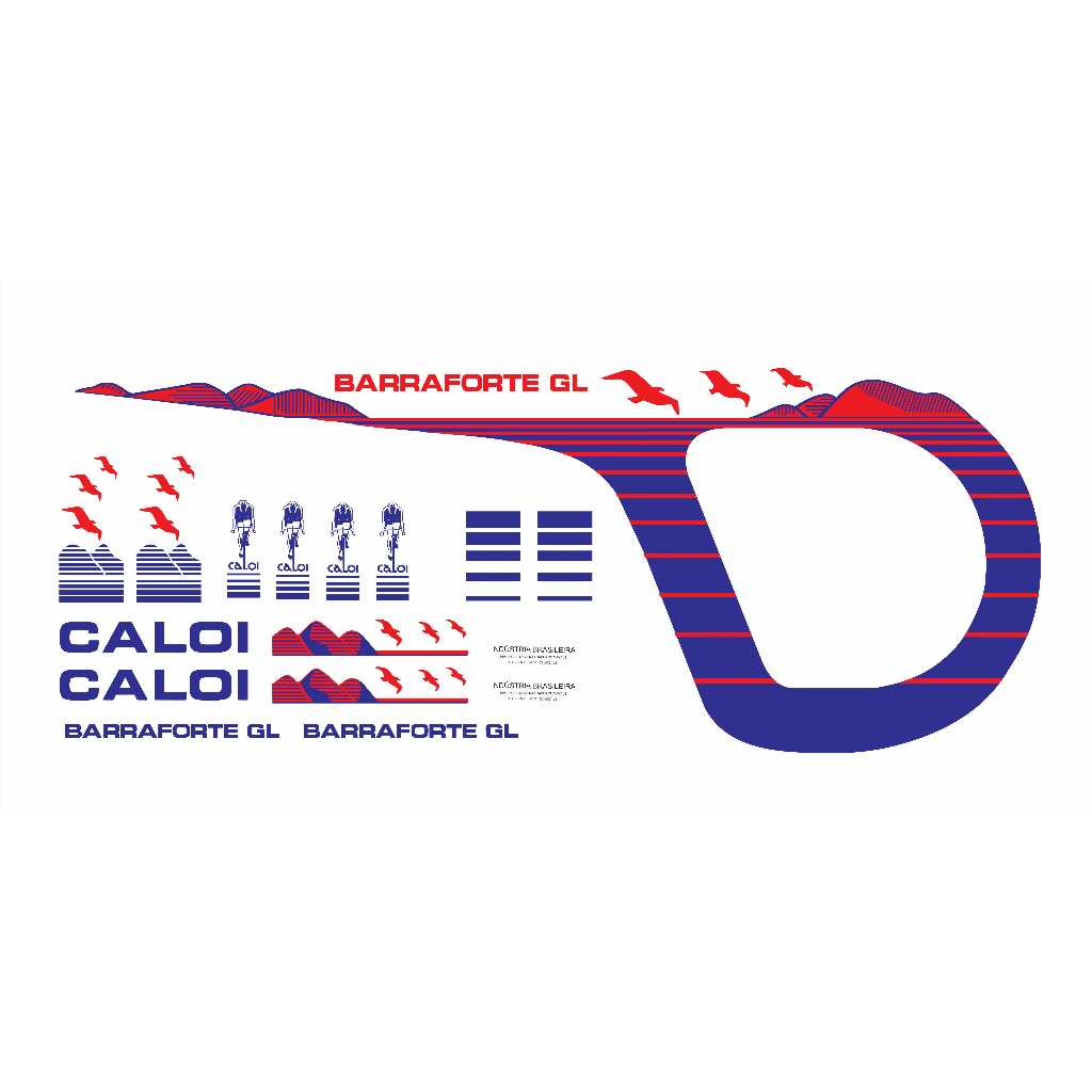 Adesivos Bicicleta Caloi Barra Forte GL Gaivota Azul 1987