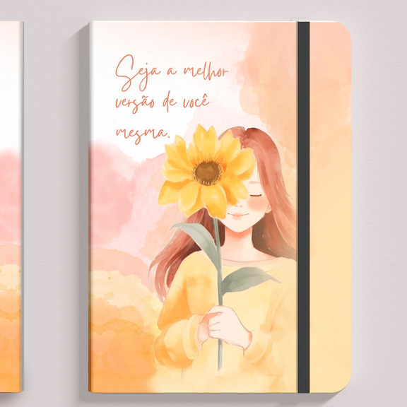 Caderno Sketckbook ou anotações capa dura Emoções e Positividade 160 páginas