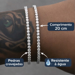 Pulseira Riviera Masculina e Feminina Com Zircônias – Brilho, Estilo e Personalidade Uso diário em Oferta na Shopee
