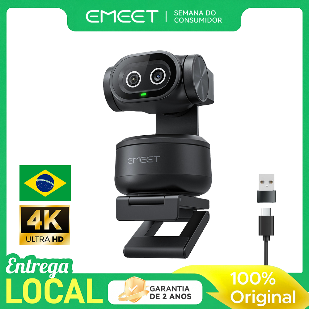 Emeet Pixy 4K Ai Tracking Autofoco Dual Webcam 300° Ptz Camera para Pc Tv Streaming — R$ 695,13 em Shopee