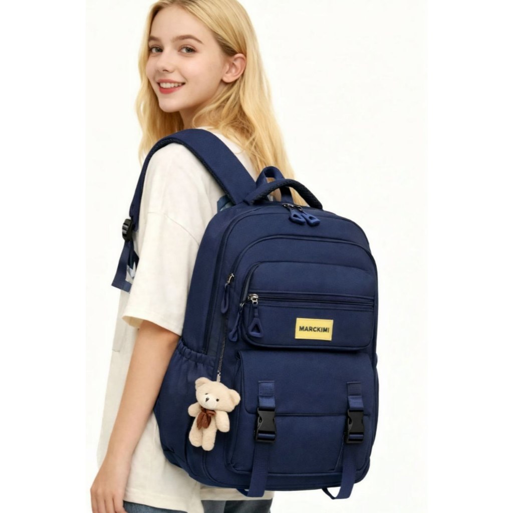 Mochila Fofa Feminina Masculina Escolar Viagem Trabalho Notebook Laptop Cor Azul-marinho