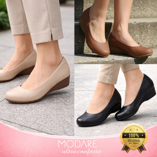 Sapato Modare Feminino Ortopédico Salto Anabela Calce Fácil Ultraconforto Joanete Social Original em Oferta na Shopee