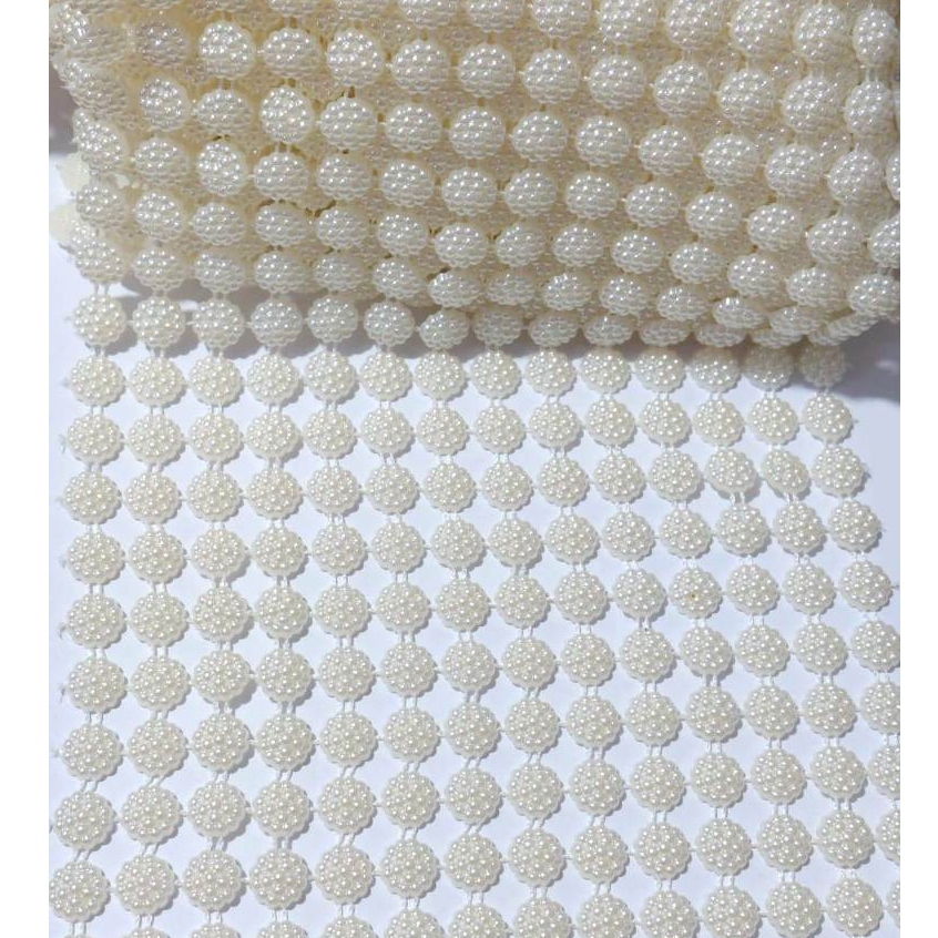 Manta Meia Pérola Cracrelada Creme 10mm medida 15,5cm/1Metro