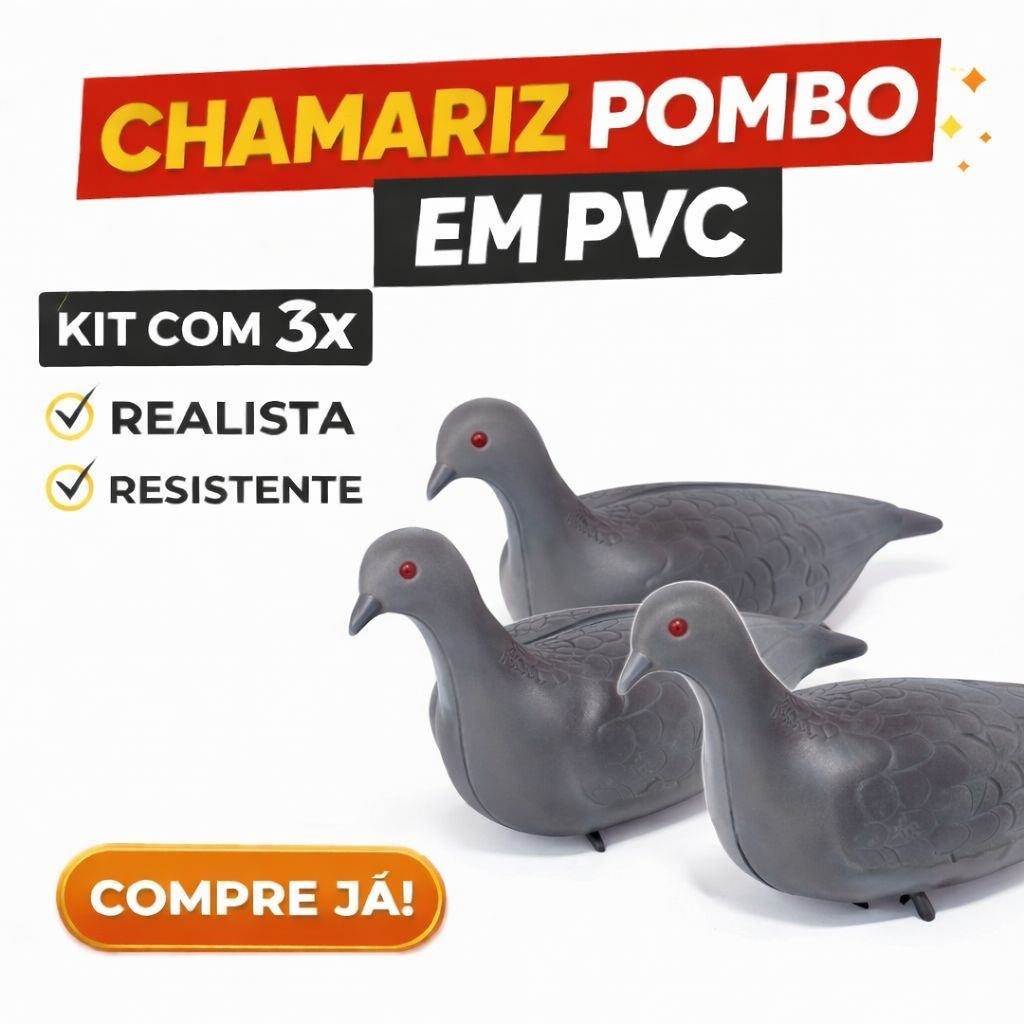 Kit com 3 Pombos Falsos para chamariz ou decoração PVC