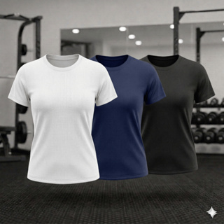 Kit 3 Camisetas Femininas Dry Fit Ritmo Leve – Academia, Corrida e Treino em Oferta na Shopee