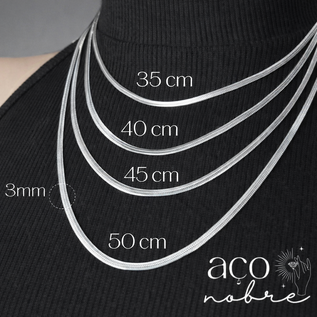 Choker Fita Aço Inoxidável Não Escurece Inox 3mm em Oferta na Shopee