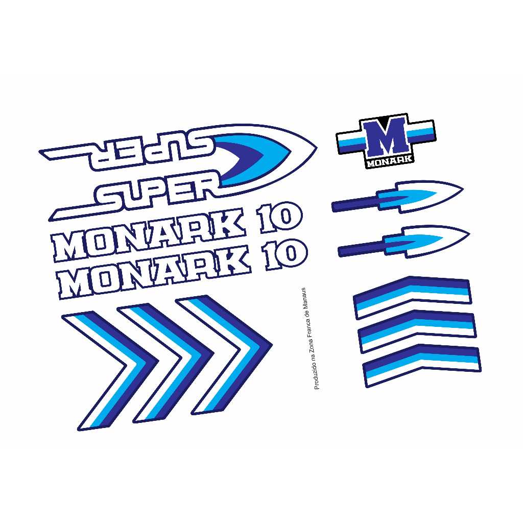 Adesivos Bicicleta Monark Super 10 1983 a 1986 branco