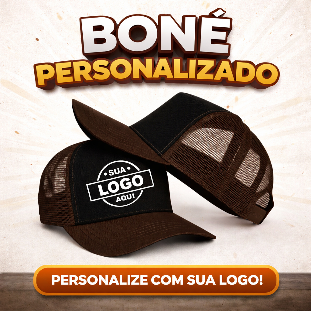 Boné Personalizado Com Seu Logo Boné Super Cap Telinha Aba Curva Unissex Pré-Encomenda Trucker em Oferta na Shopee