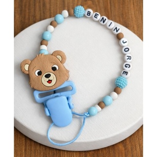 Prendedor de Chupeta Personalizado com Nome do Bebê | Presente Para Menino em Oferta na Shopee