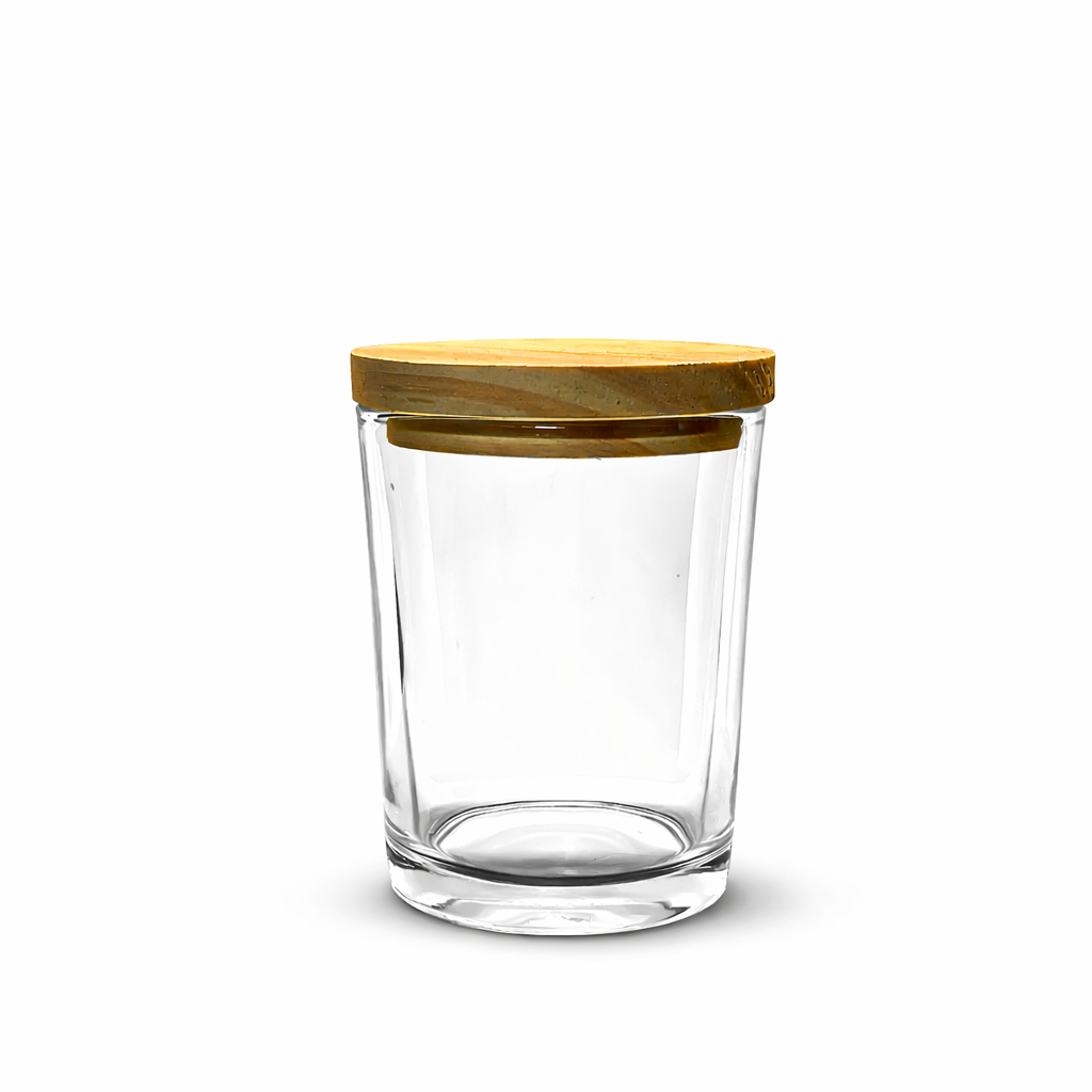 Kit 24 Potes de Vidro 70ml com Tampa de Madeira Para Velas Artesanais Velas Aromaticas Lembrancinhas
