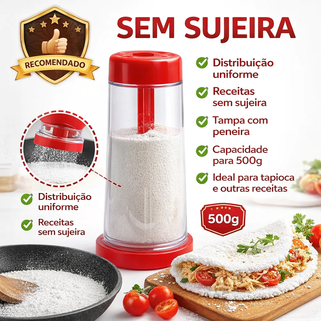 Tapioqueira Peneira Polvilhador Armazena Tapioca Beiju Farinha Cozinha Utensilio Cores Aleatorias