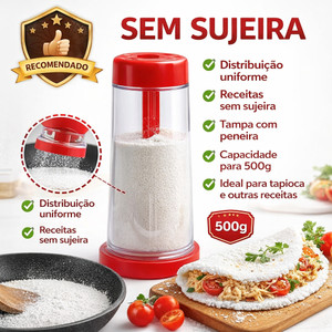 Tapioqueira Peneira Polvilhador Armazena Tapioca Beiju Farinha Cozinha Utensilio Cores Aleatorias