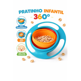 Potinho Pote Prato Mágico Giratório 360° Infantil em Oferta na Shopee