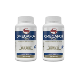 2x Omegafor Plus Vitafor 120 Cápsulas 1g | Ômega 3 Alta Concentração | 990 EPA 660 DHA | Original em Oferta na Shopee