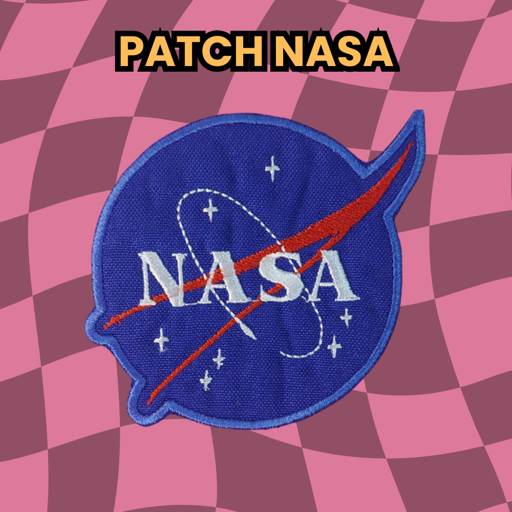 Patch NASA Bordado | Aplique Termocolante com Logo Espacial – Fácil Aplicação em Roupas e Mochilas