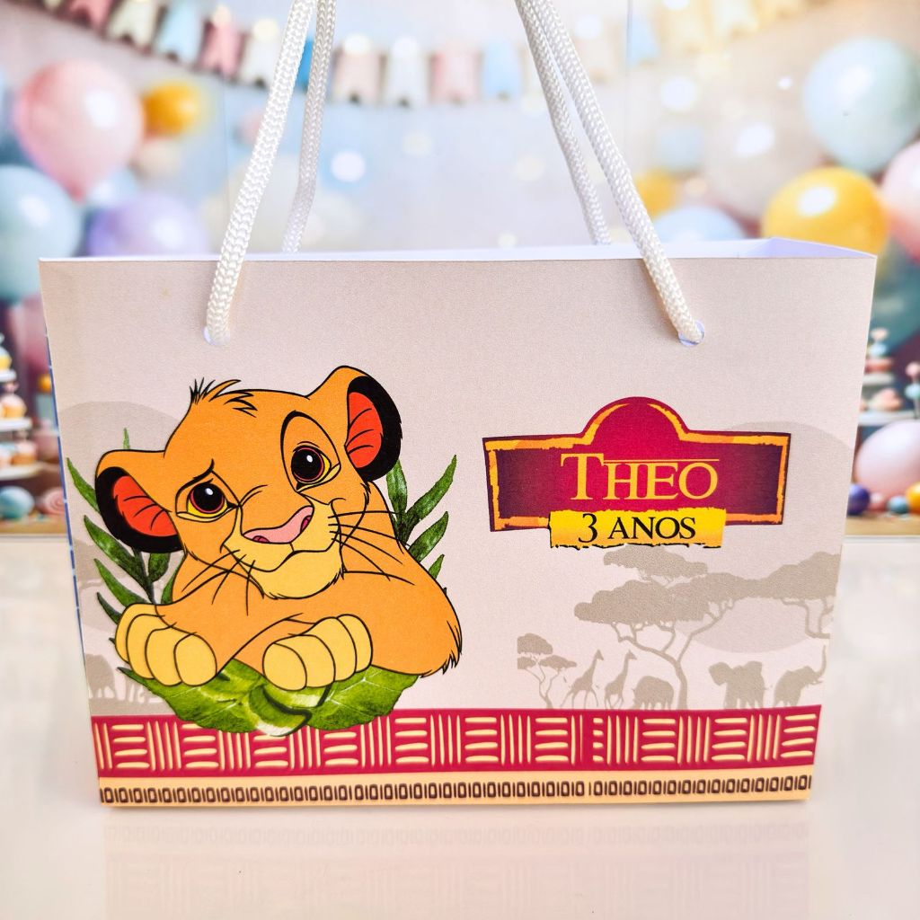 Sacolinha Surpresa personalizada  REI LEÃO - Personalizados SACOLAS REI LEÃO - PEGUE E MONTE