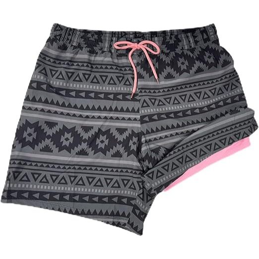 Calção de banho masculino com forro, short de verão, secagem rápida, roupa de banho para férias na praia