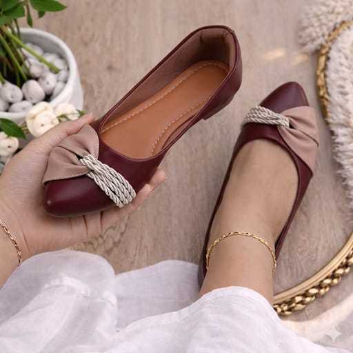 Sapatilha Feminina Mocassim Confortável Bico Fino Sapatilha Bordo Cordão Trançado Elegante