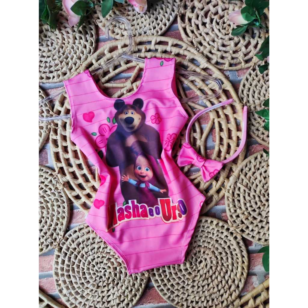 Bodys Menina Infantil Temático Macha e o Urso RF02 (dy)