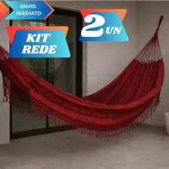 Kit 2 Rede Casal ou Solteiro descanso Resistente Grande Algodão Artesanal Premium