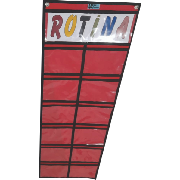 Painel p/rotina escolar  01 unidade c/ 12 bolsos 16x12 cm em Oferta na Shopee