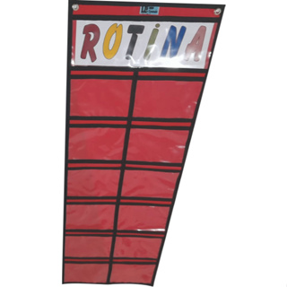 Painel p/rotina escolar  01 unidade c/ 12 bolsos 16x12 cm em Oferta na Shopee