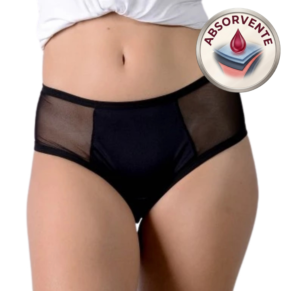 Kit 3 Calcinhas Absorventes Menstruais Antivazamento Reutilizáveis Antibacterianas Femininas em Oferta na Shopee