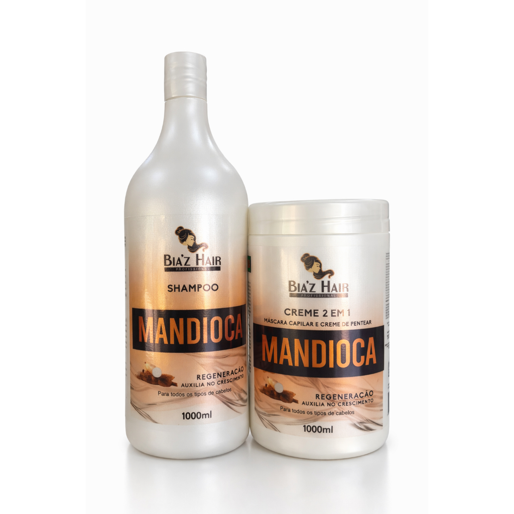 KIT PROFISSIONAL 2 ITENS MANDIOCA 1L BIAZ HAIR - SHAMPOO E MASCARA