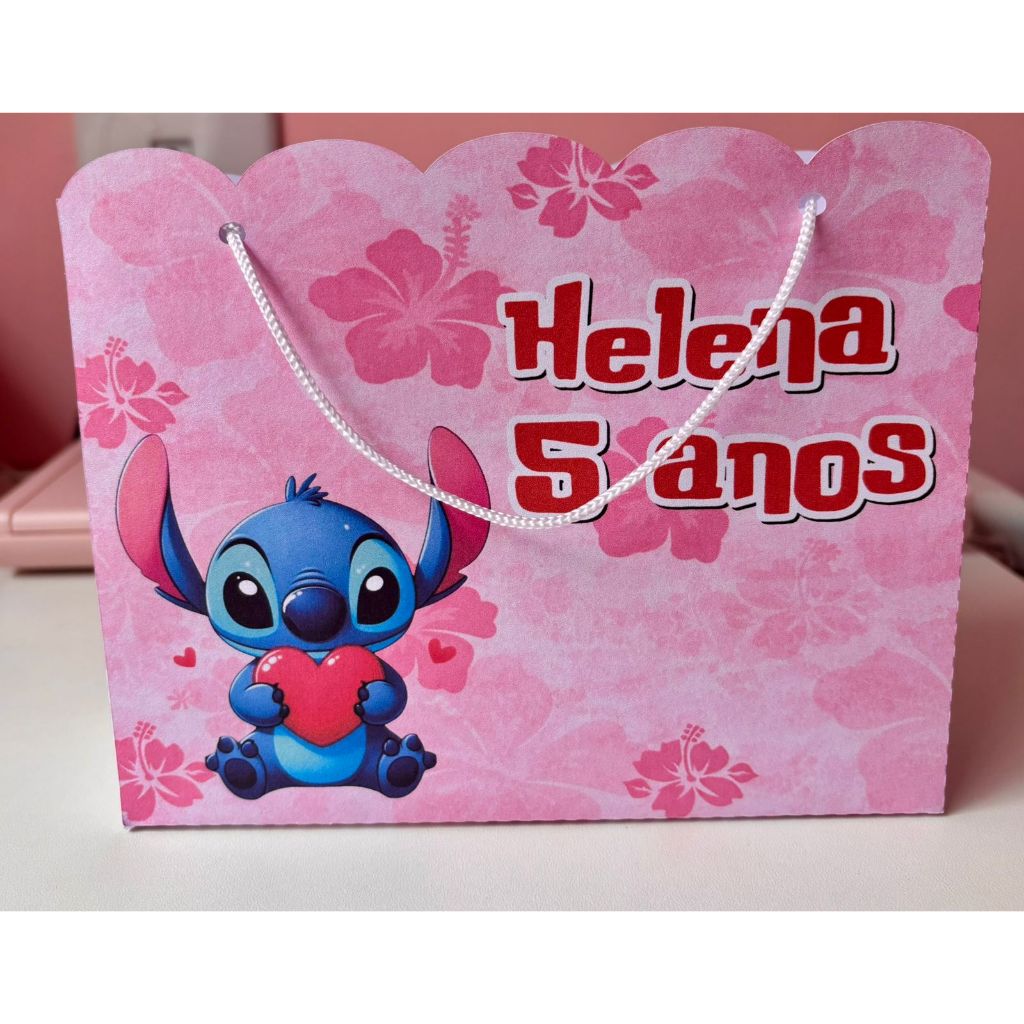 KIT 10 Sacolinhas Surpresa Lembrancinha Personalizada STITCH PEGUE E MONTE