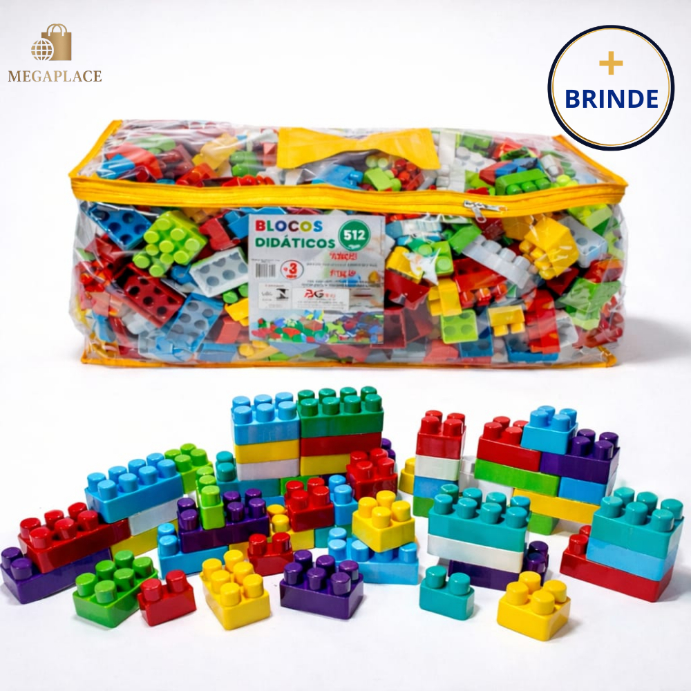Blocos de Montar Didáticos 512 peças Coloridas - Aprendizado Divertido para Crianças em Oferta na Shopee