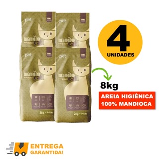 Areia de Gato MandioCat Biodegradável higiênica natural 100% Mandioca 8KG -Envio Rápido em Oferta na Shopee