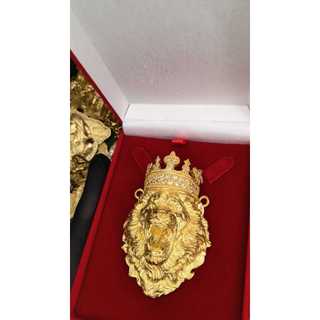 Pingente 100% Moeda Antiga Leao Cor Identica Ouro Cravejado Zirconia Premium Acabemento Joalheria