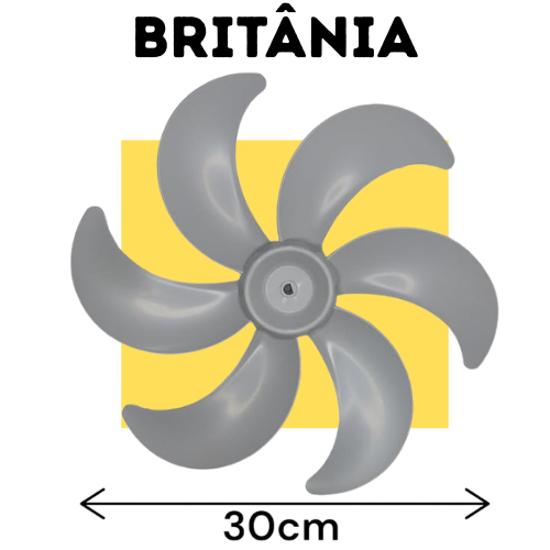 Hélice para Ventilador Britania 30cm 6 Pás B30 Bvt30 Protect Ventus 30 Six
