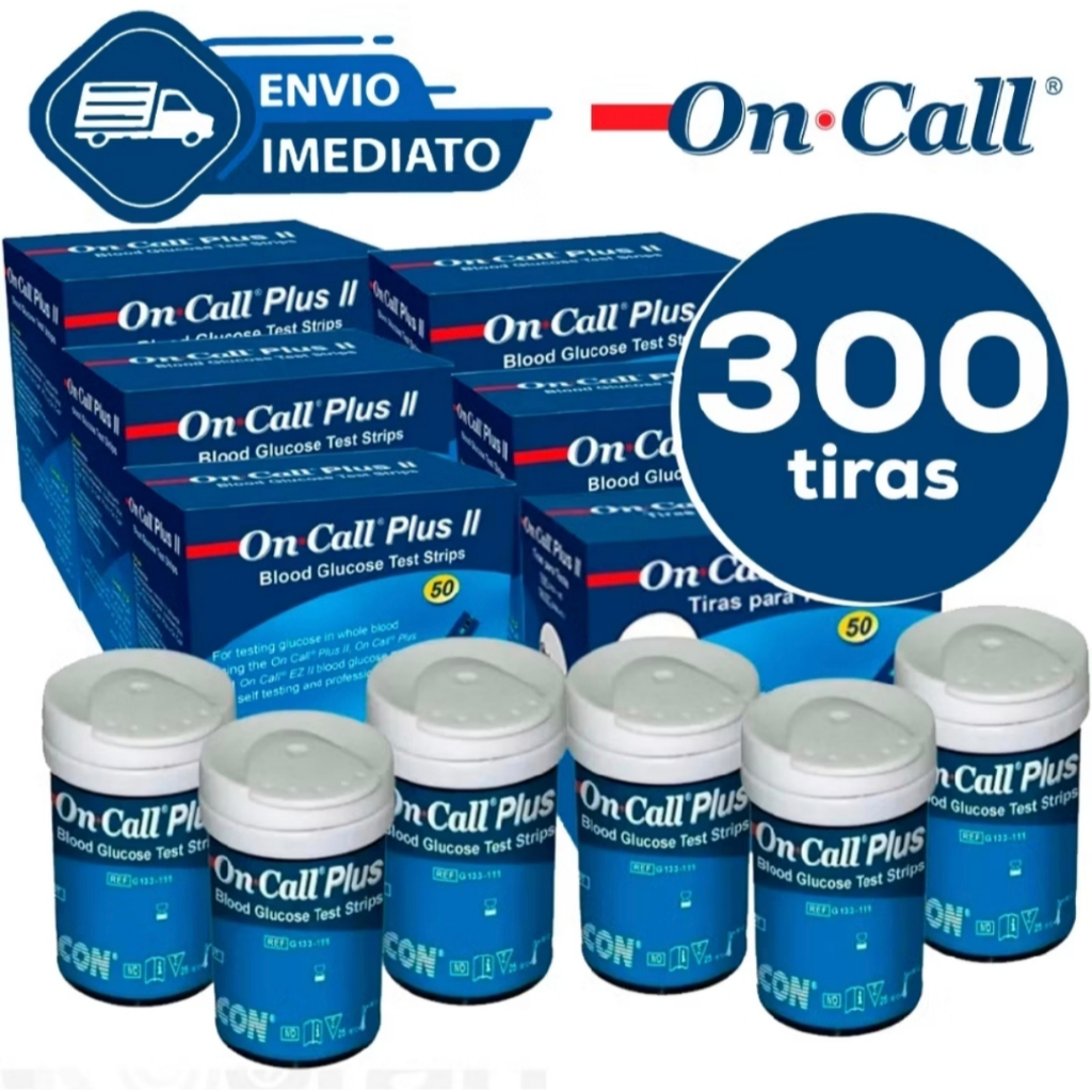 300 TIRAS DE GLICEMIA ON CALL PLUS FITAS PARA GLICOSE ON CALL PLUS