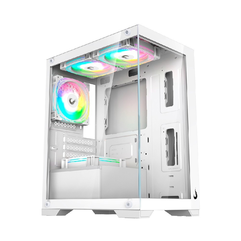 Gabinete Gamer Rise Mode Crystal Glass Mid Tower Vidro Temperado USB 3.0 S/ Fans - RM-CA-CY-01-FW